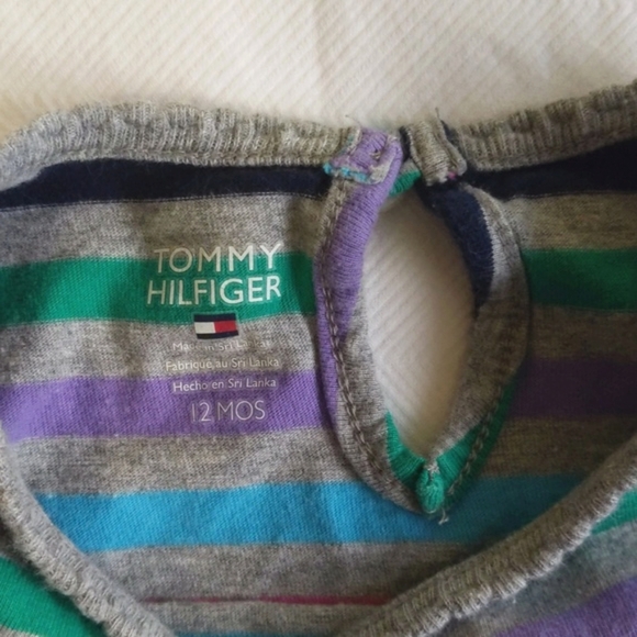 tommy hilfiger colorful stripes long sleeve shirt 12 months baby girl - Picture 3 of 6
